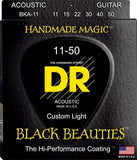 DR BKA-11 Black Beauties Siyah Akustik Gitar Teli (Custom Light 11-50)