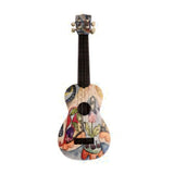 Vintage Desenli Soprano Ukulele 21 inç - Retro Görünüm | Burakmusic