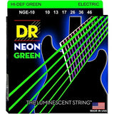 DR NGE-10 Hi-Def Neon Yeşil Elektro Gitar Teli (Medium 10-46)