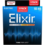 Elixir Nanoweb 3’lü Paket Elektro Gitar Teli (010-046)